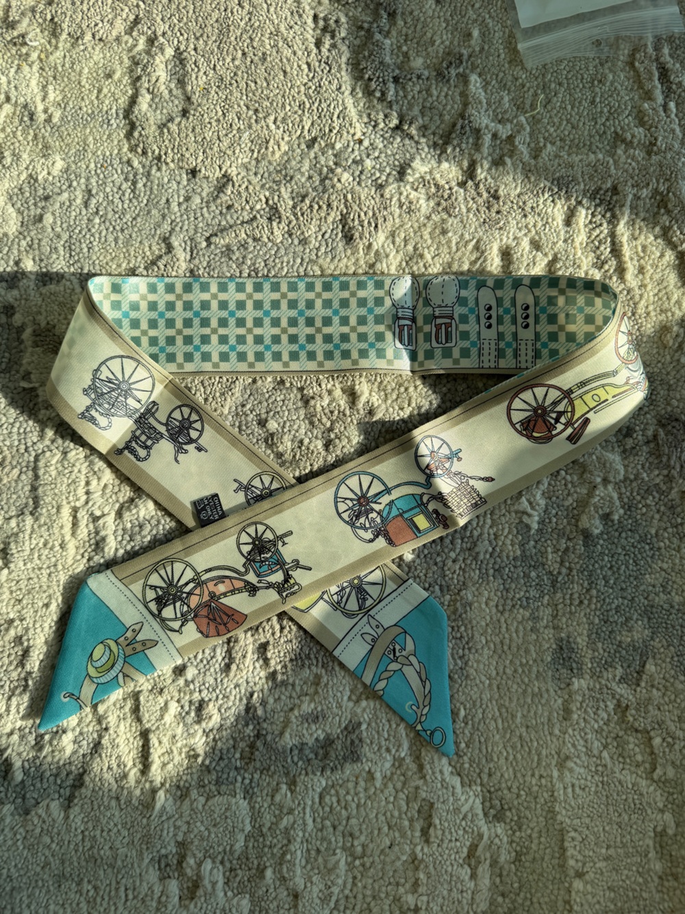 Designer-style Horse Print Twilly Scarf